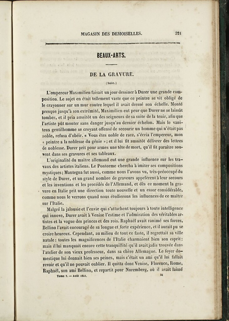 Miniatura de Magasin des Demoiselles del 25 de Agosto de 1851