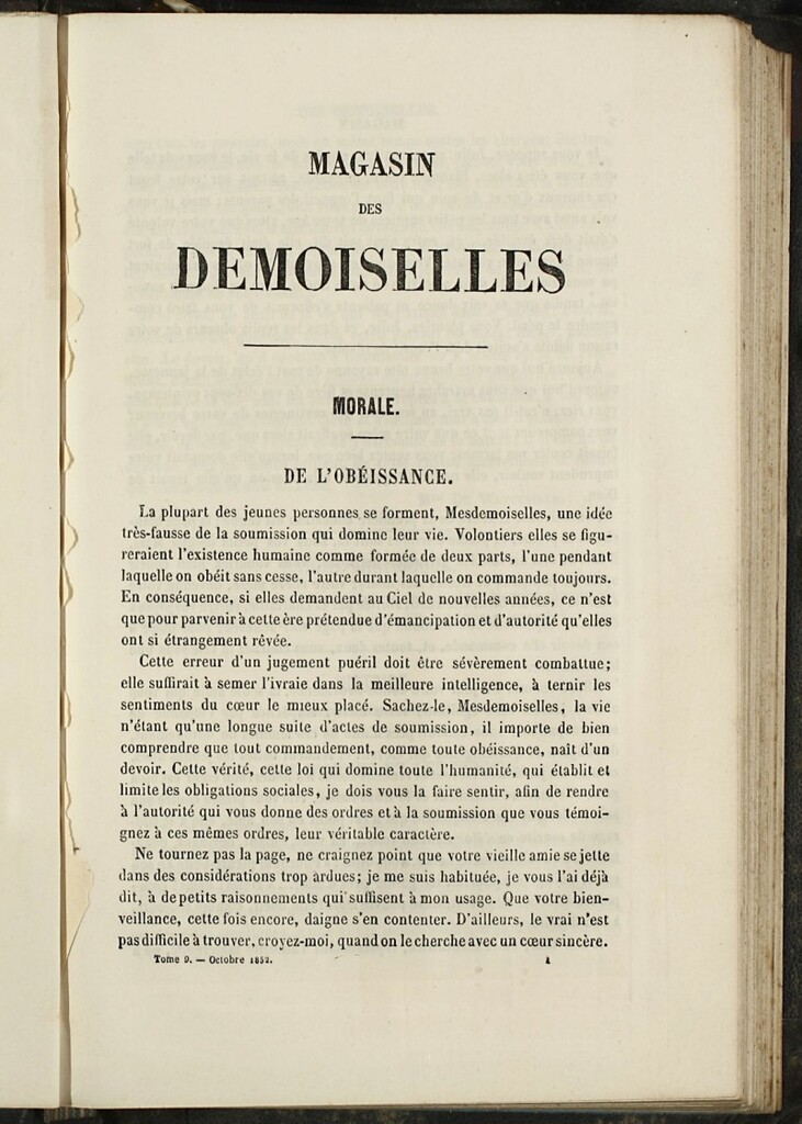 Miniatura de Magasin des Demoiselles del 25 de Octubre de 1852