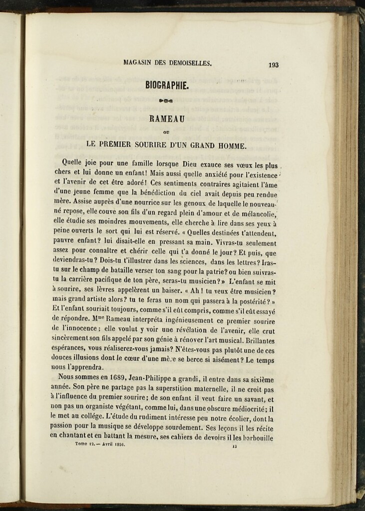 Miniatura de Magasin des Demoiselles del 25 de Abril de 1856