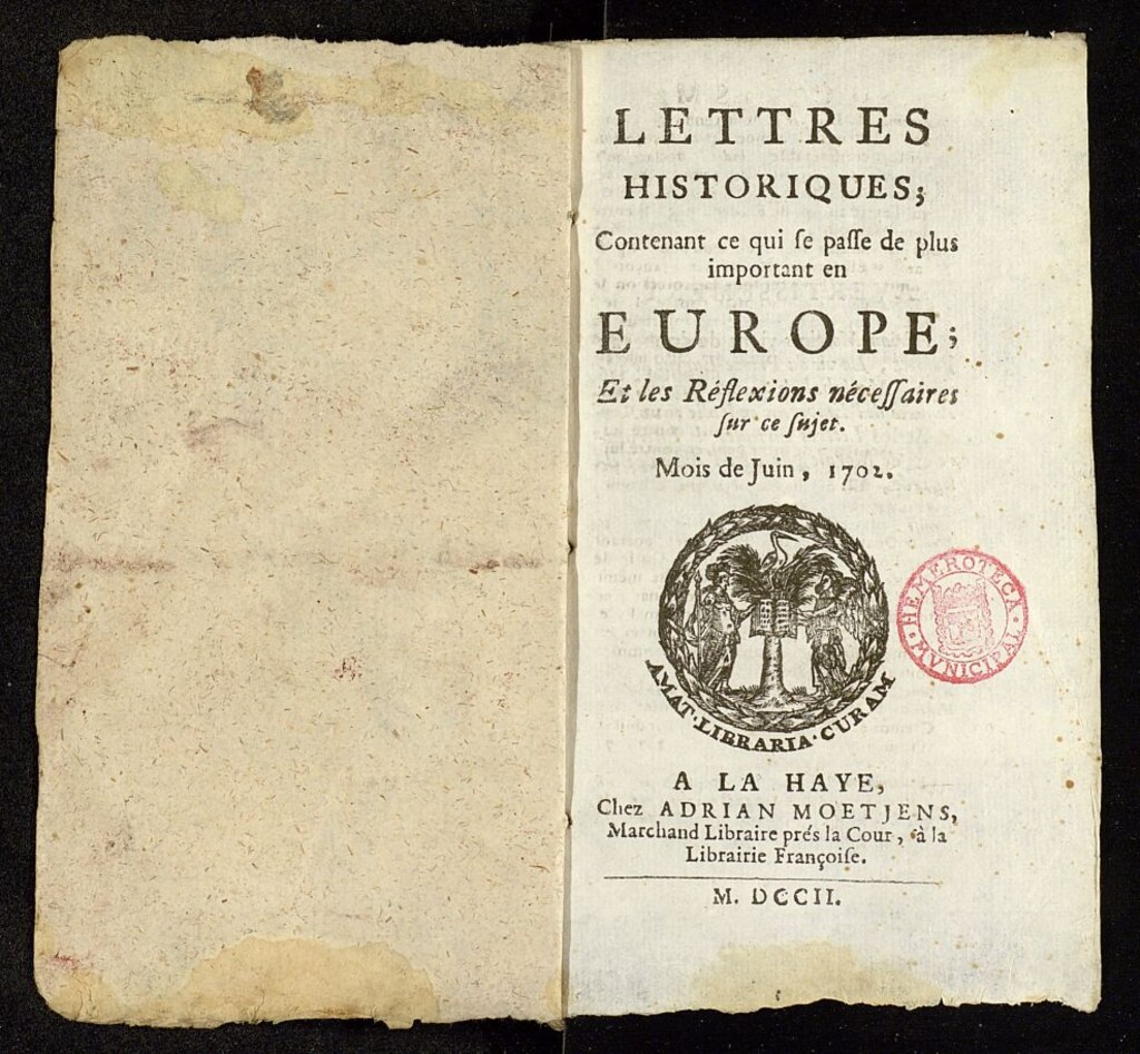 Miniatura de Lettres Historiques de junio de 1702