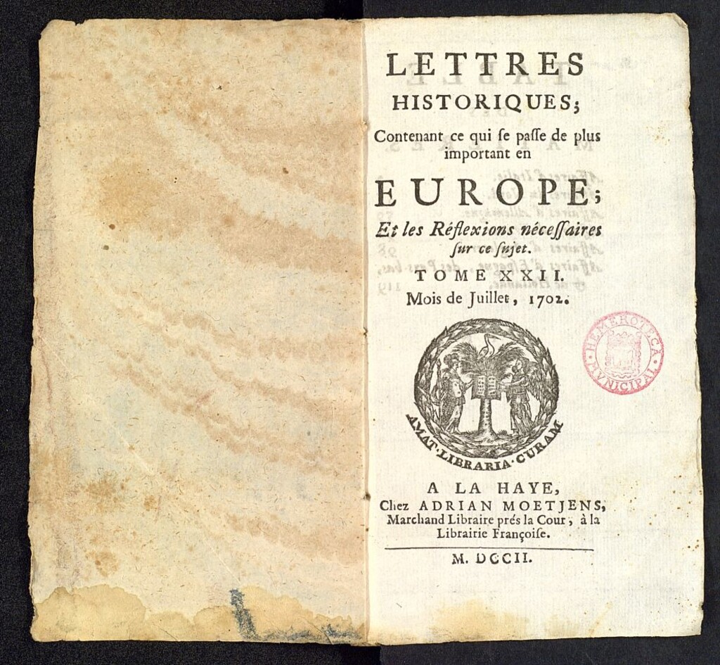 Miniatura de Lettres Historiques de julio de 1702