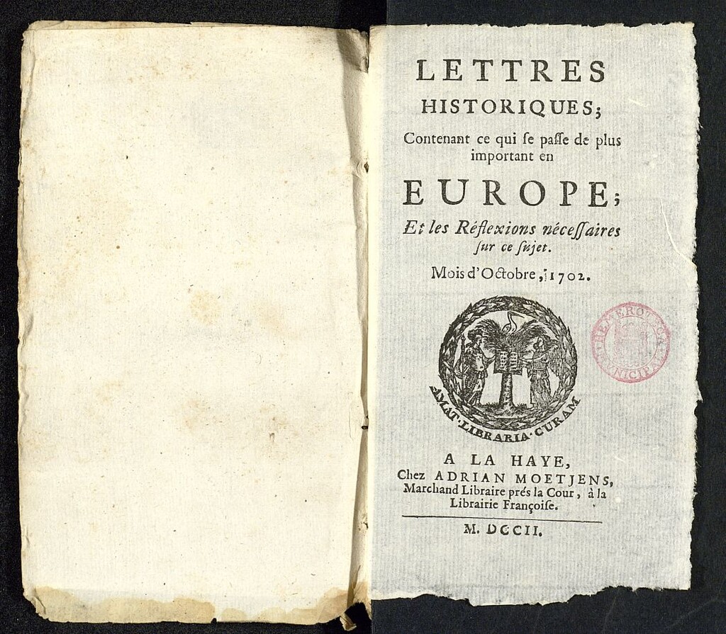 Miniatura de Lettres Historiques de octubre de 1702