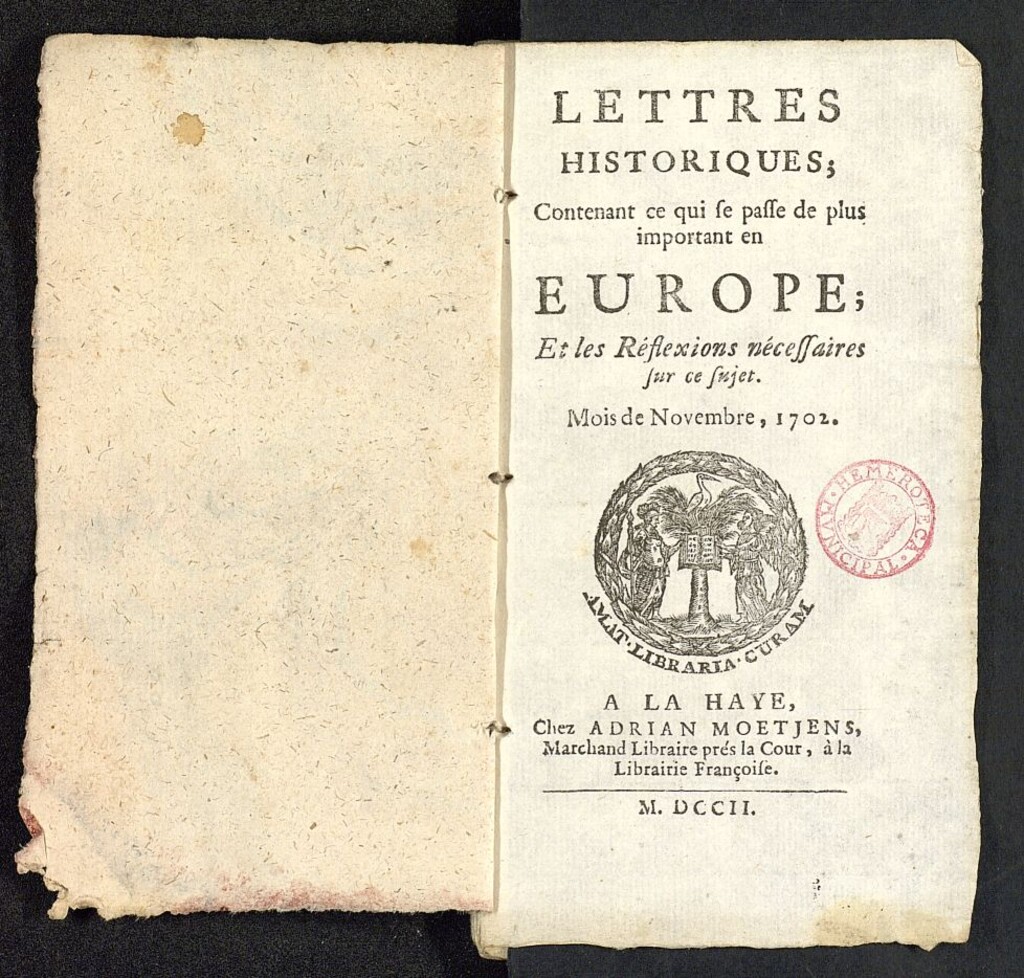 Miniatura de Lettres Historiques de noviembre de 1702