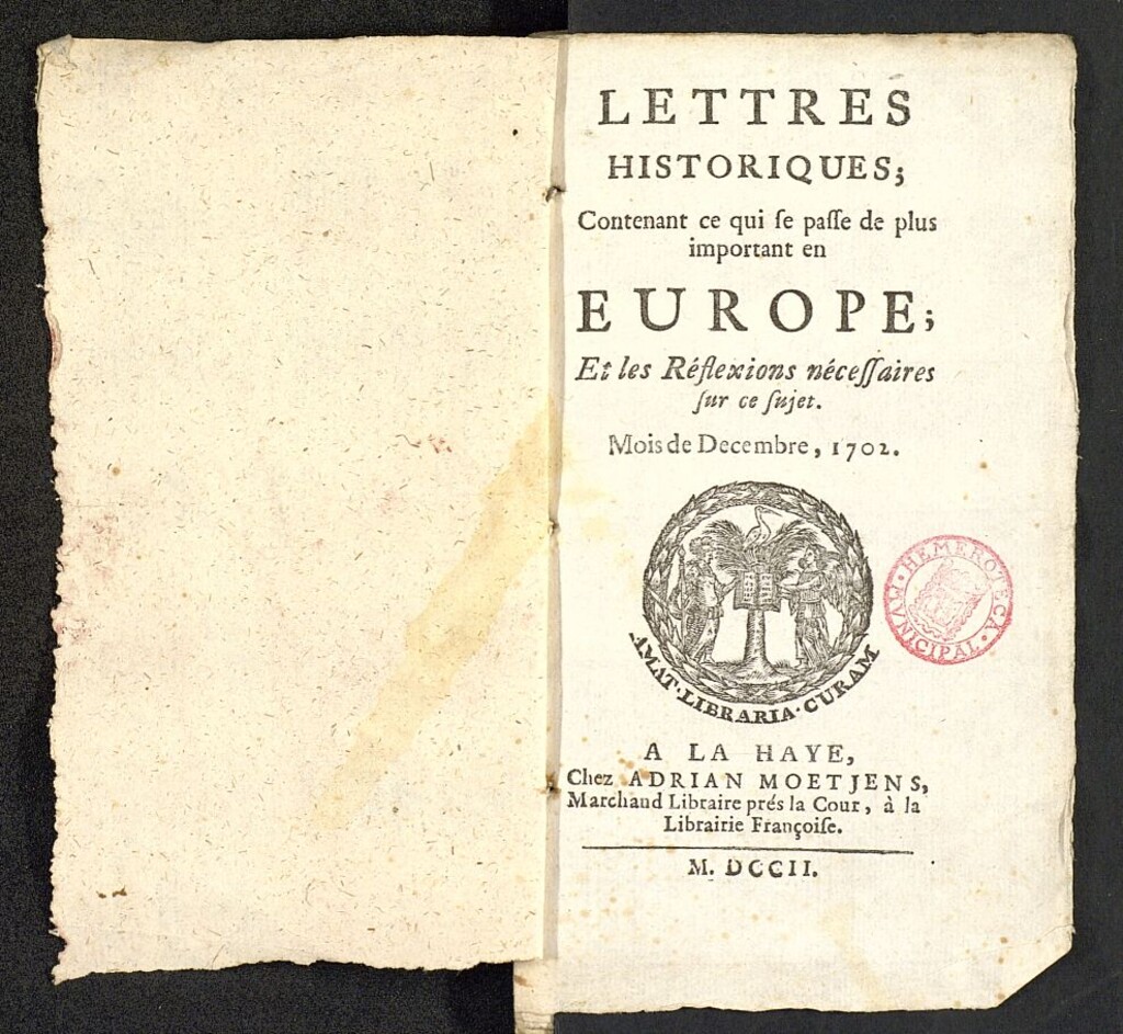 Miniatura de Lettres Historiques de diciembre de 1702