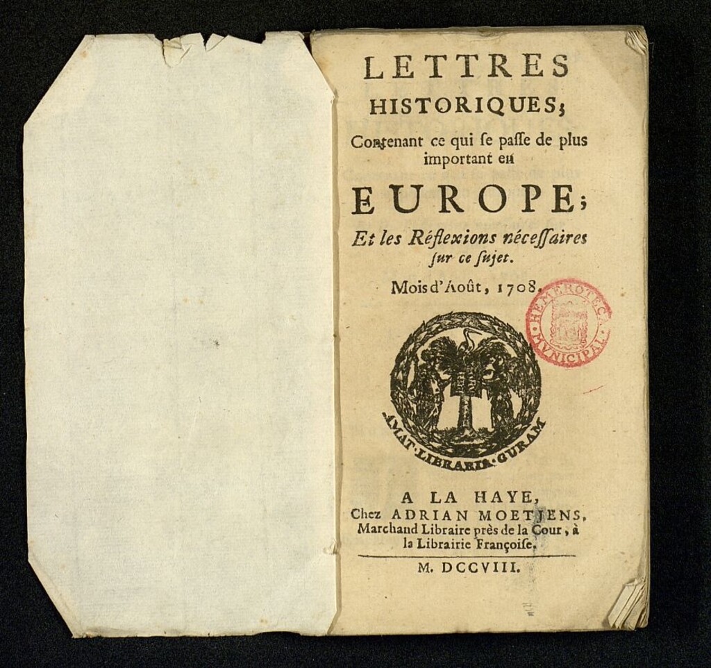 Miniatura de Lettres Historiques de agosto de 1708