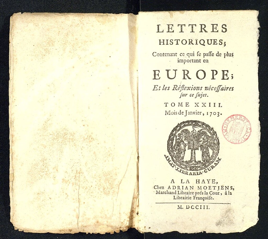 Miniatura de Lettres Historiques de enero de 1703