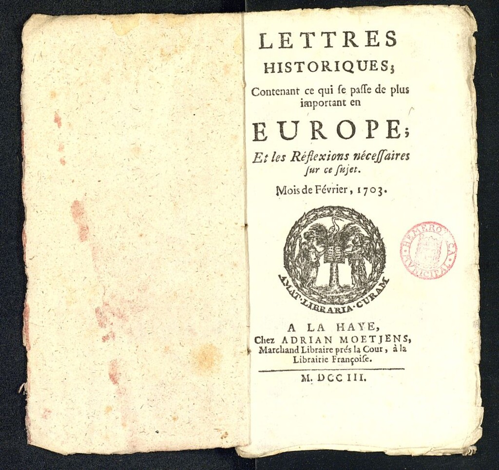 Miniatura de Lettres Historiques de febrero de 1703