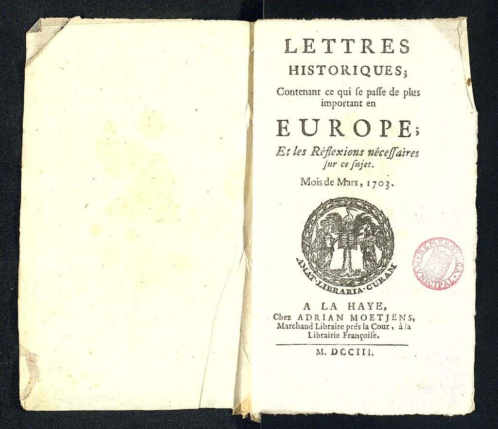 Miniatura de Lettres Historiques de marzo de 1703