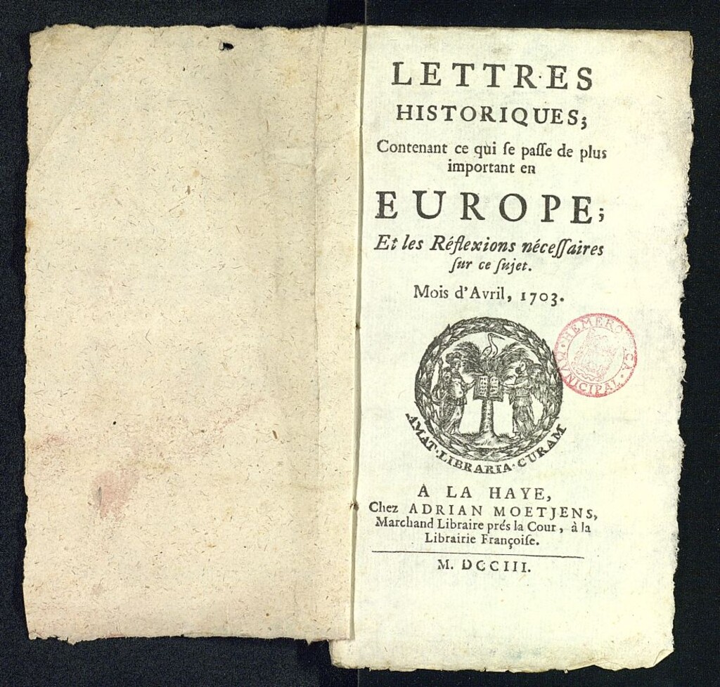 Miniatura de Lettres Historiques de abril de 1703
