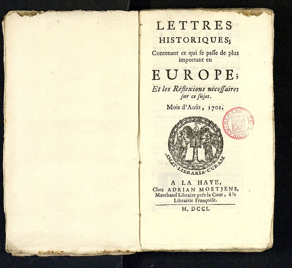 Miniatura de Lettres Historiques de agosto de 1701
