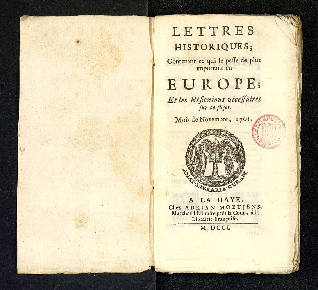 Miniatura de Lettres Historiques de noviembre de 1701