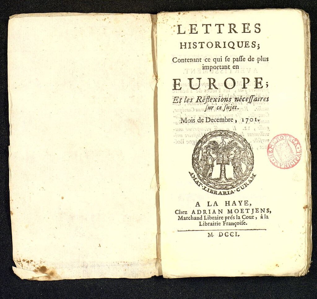 Miniatura de Lettres Historiques de diciembre de 1701
