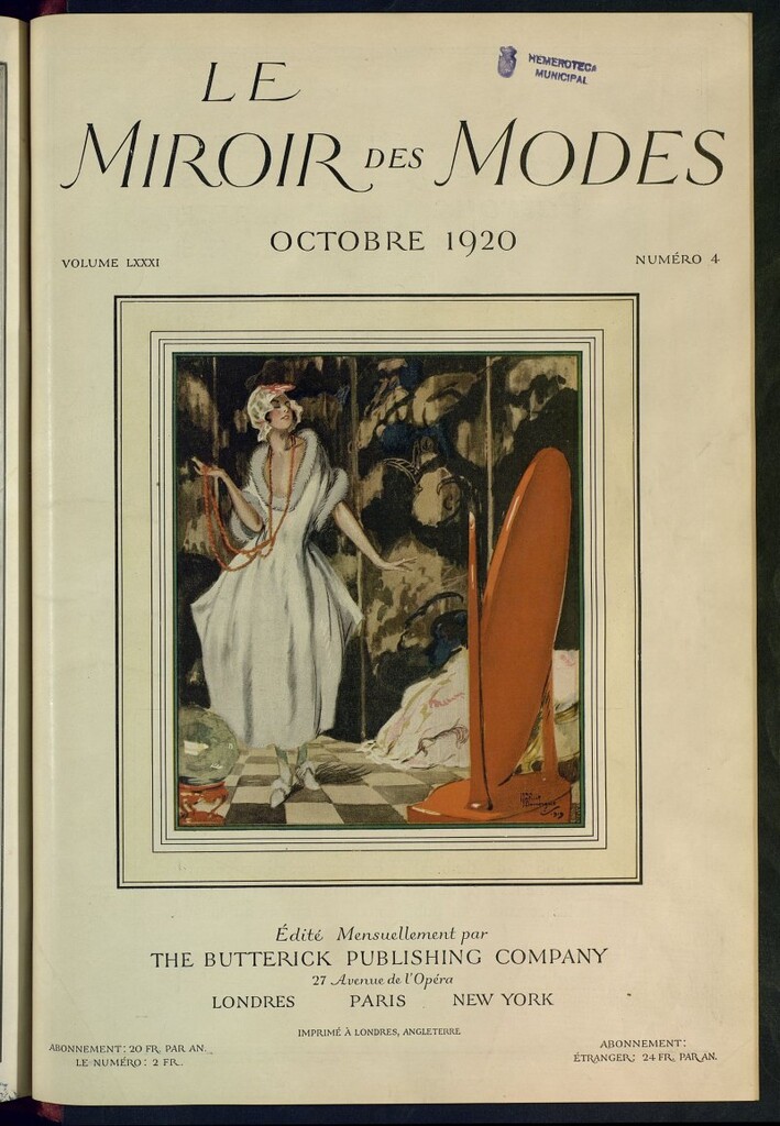 Miniatura de Le Miroir des Modes de octubre de 1920, nº 4