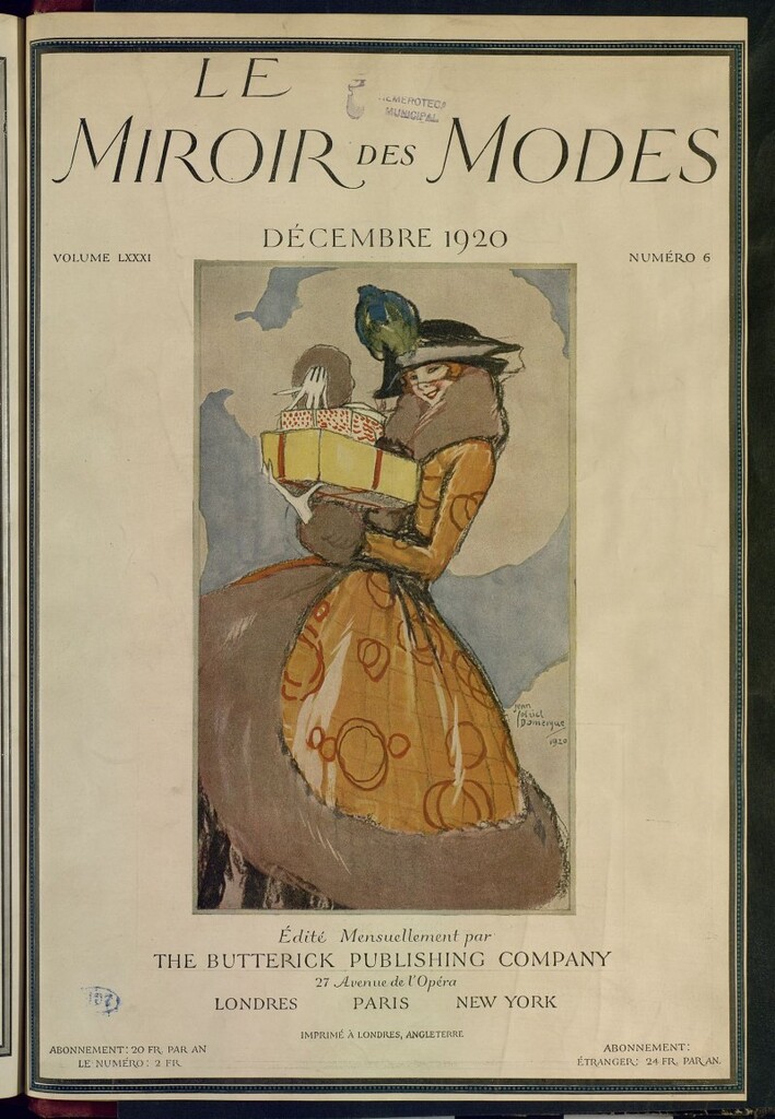 Miniatura de Le Miroir des Modes de diciembre de 1920, nº 6