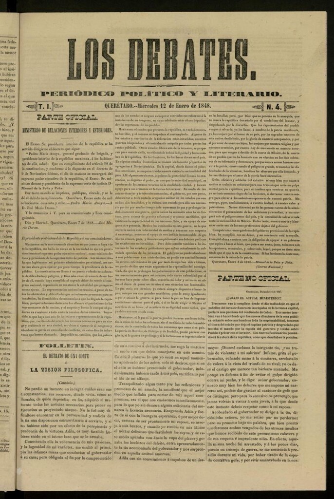 Miniatura de Los Debates : periódico político y literario de 12 de enero de 1848, nº 4