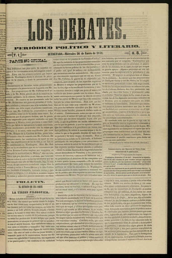 Miniatura de Los Debates : periódico político y literario de 26 de enero de 1848, nº 8