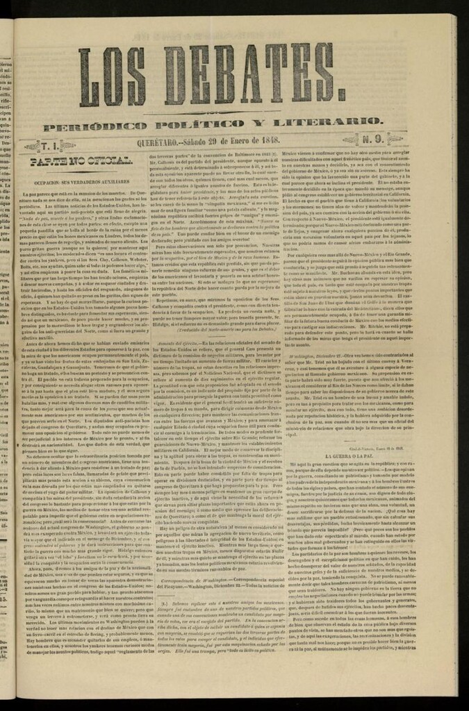 Miniatura de Los Debates : periódico político y literario de 29 de enero de 1848, nº 9