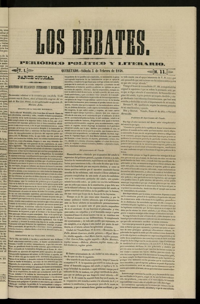 Miniatura de Los Debates : periódico político y literario de 5 de febrero de 1848, nº 11