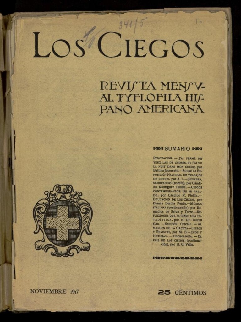 Miniatura de Los ciegos: revista mensual tyflofila hispano-americana de noviembre de 1917, nº 10