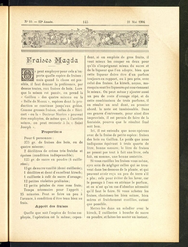 Miniatura de Le Pot-au-Feu : journal de cuisine pratique et d´économie domestique del 21 de mayo de 1904, nº 10