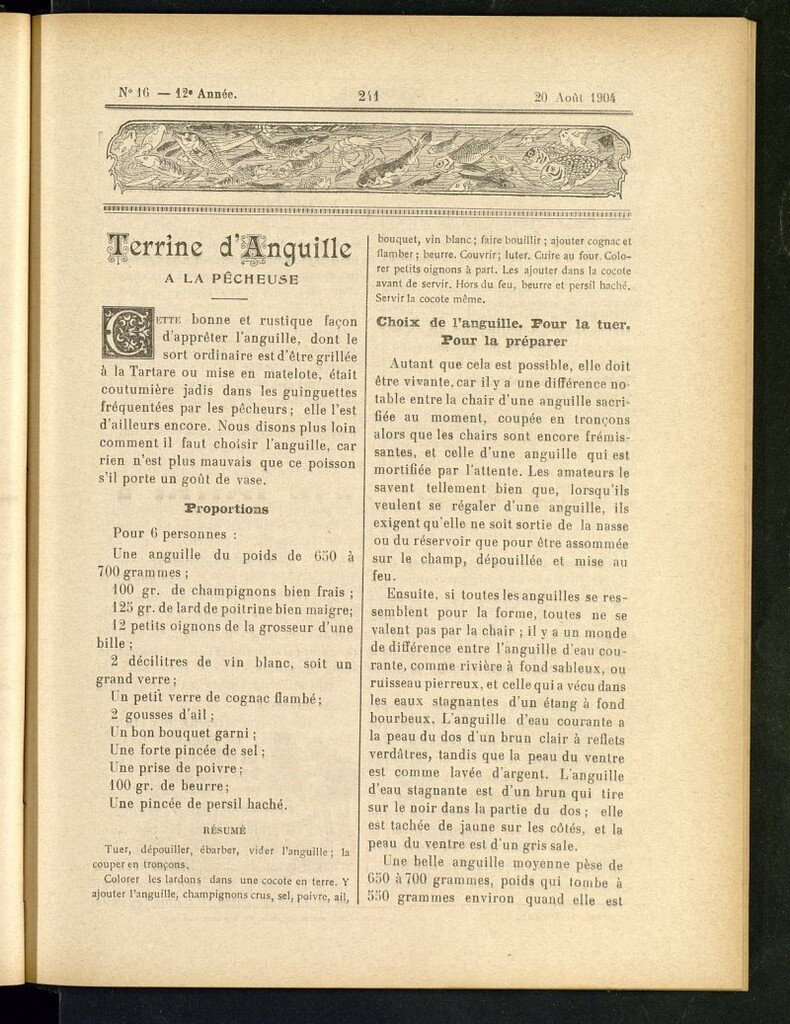 Miniatura de Le Pot-au-Feu : journal de cuisine pratique et d´économie domestique del 20 de agosto de 1904, nº 16