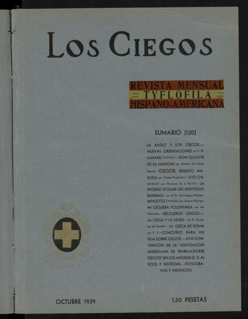 Miniatura de Los ciegos: revista mensual tyflofila hispano-americana de octubre de 1939, nº 120