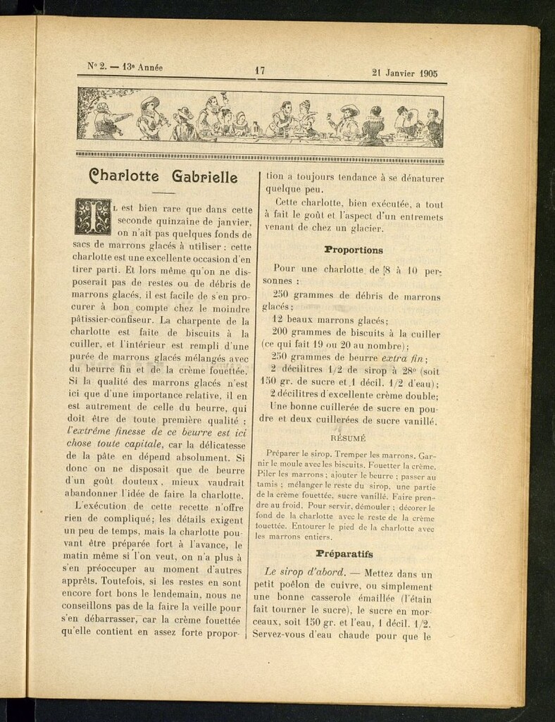 Miniatura de Le Pot-au-Feu : journal de cuisine pratique et d´économie domestique del 21 de enero de 1905, nº 2