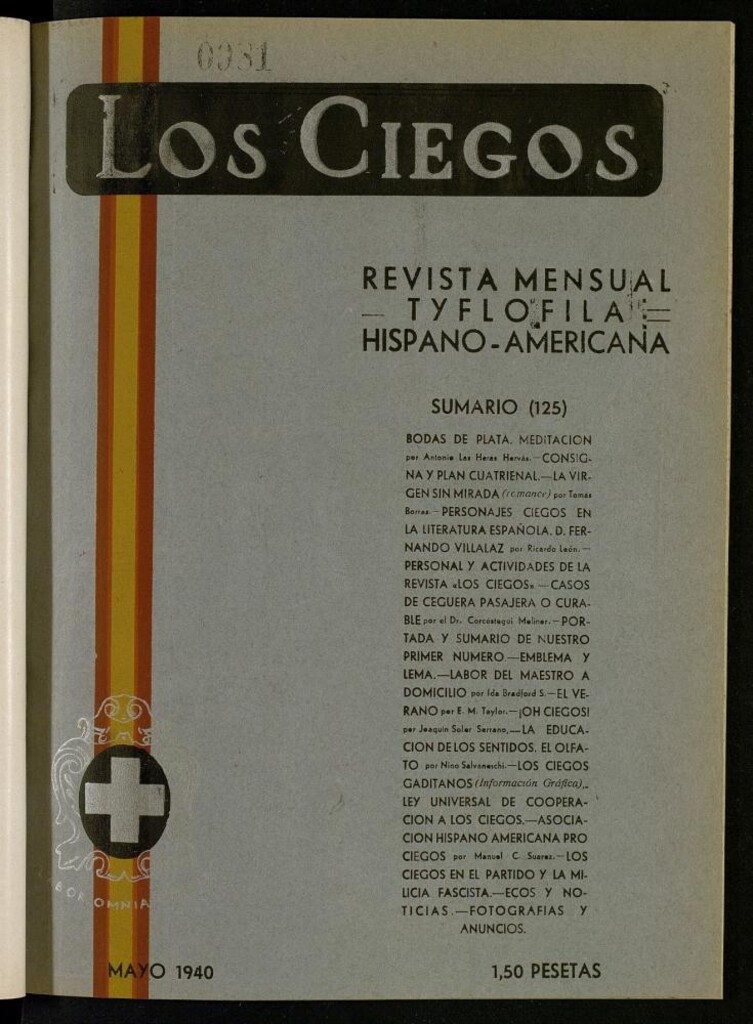 Miniatura de Los ciegos: revista mensual tyflofila hispano-americana de mayo de 1940, nº 125