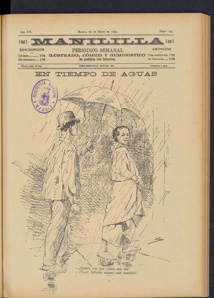 Miniatura de Manililla : periódico semanal ilustrado, cómico y humorístico del 20 de mayo de 1893, nº 265