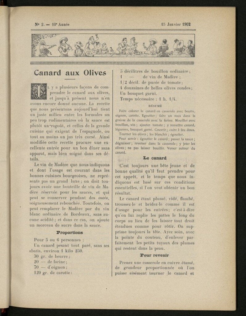 Miniatura de Le Pot-au-Feu : journal de cuisine pratique et d´économie domestique del 15 de enero de 1902, nº 2