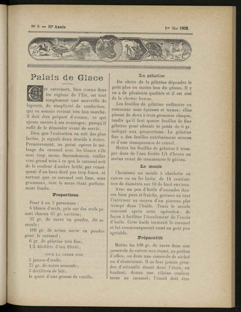 Miniatura de Le Pot-au-Feu : journal de cuisine pratique et d´économie domestique del 1 de mayo de 1902, nº 9