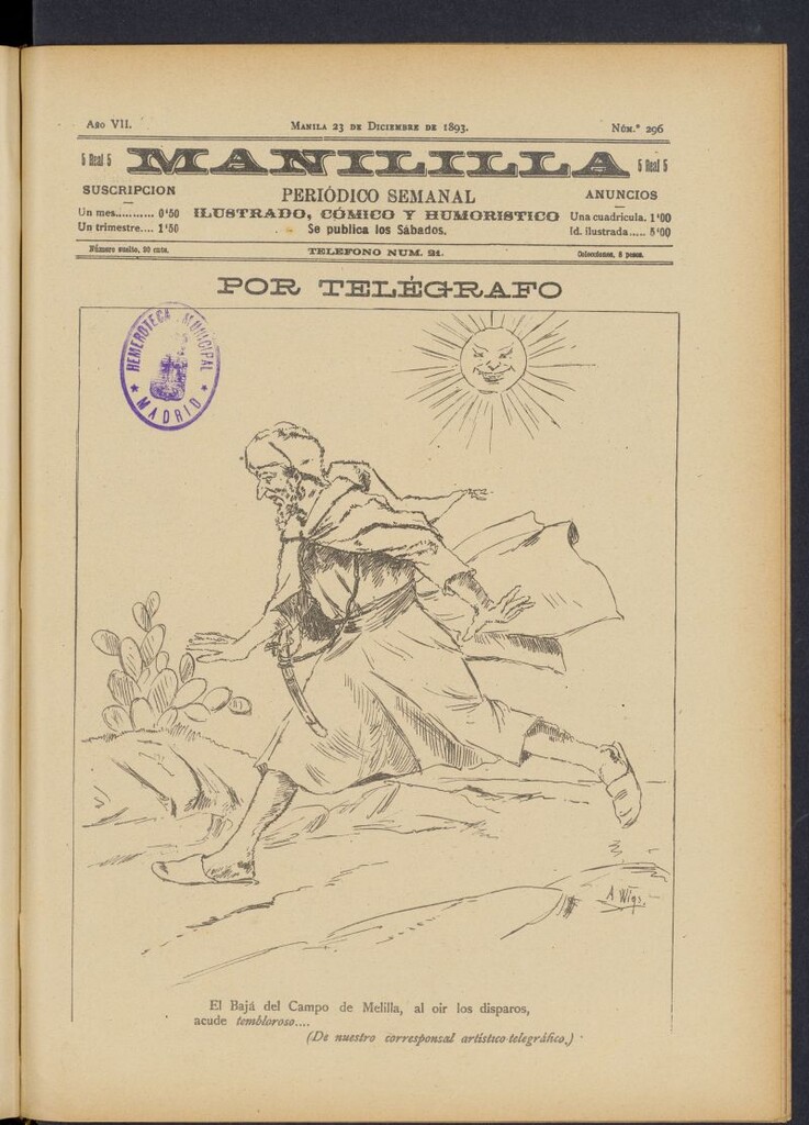 Miniatura de Manililla : periódico semanal ilustrado, cómico y humorístico del 23 de diciembre de 1893, nº 296