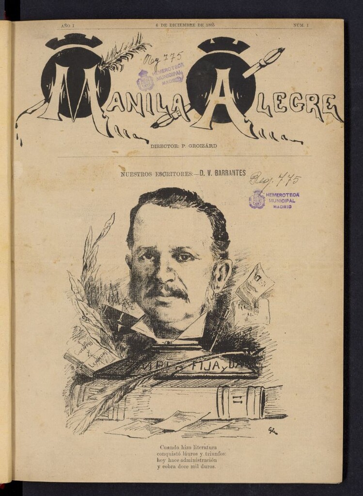 Miniatura de Manila Alegre del 6 de diciembre de 1885, nº 1