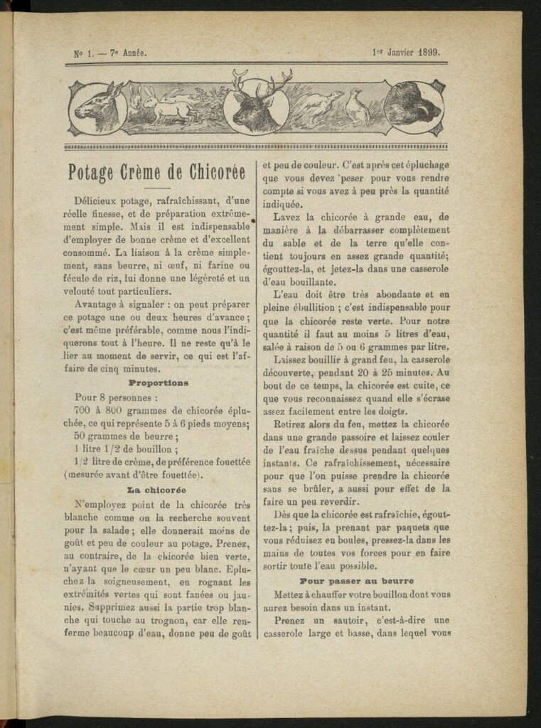 Miniatura de Le Pot-au-Feu : journal de cuisine pratique et d´économie domestique del 1 de enero de 1899, nº 1