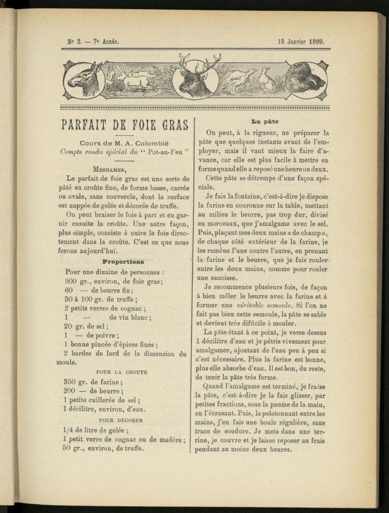 Miniatura de Le Pot-au-Feu : journal de cuisine pratique et d´économie domestique del 15 de enero de 1899, nº 2