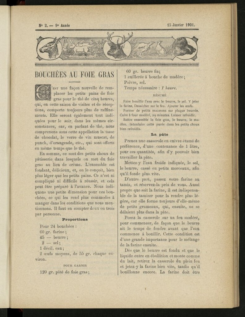 Miniatura de Le Pot-au-Feu : journal de cuisine pratique et d´économie domestique del 15 de enero de 1901, nº 2