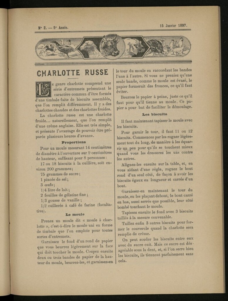Miniatura de Le Pot-au-Feu : journal de cuisine pratique et d´économie domestique del 15 de enero de 1897, nº 2