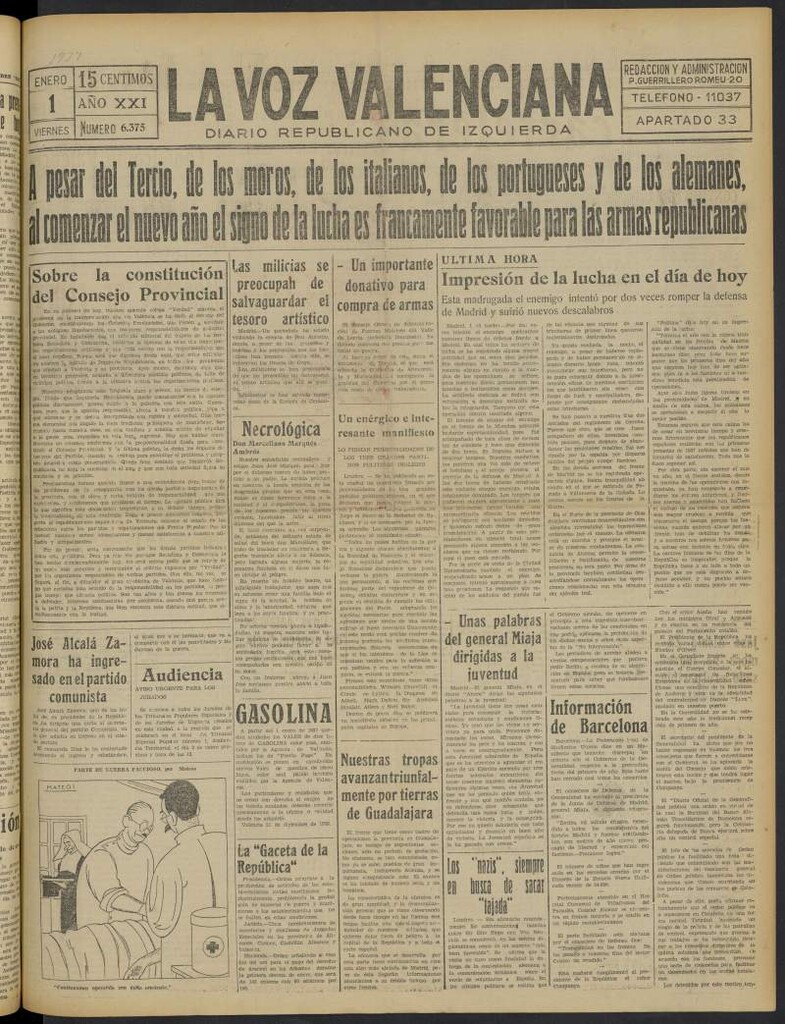 Miniatura de La Voz Valenciana del 1 de enero de 1937