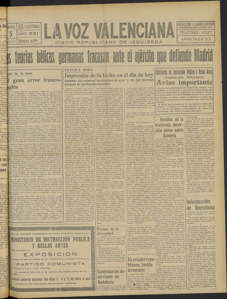 Miniatura de La Voz Valenciana del 5 de enero de 1937