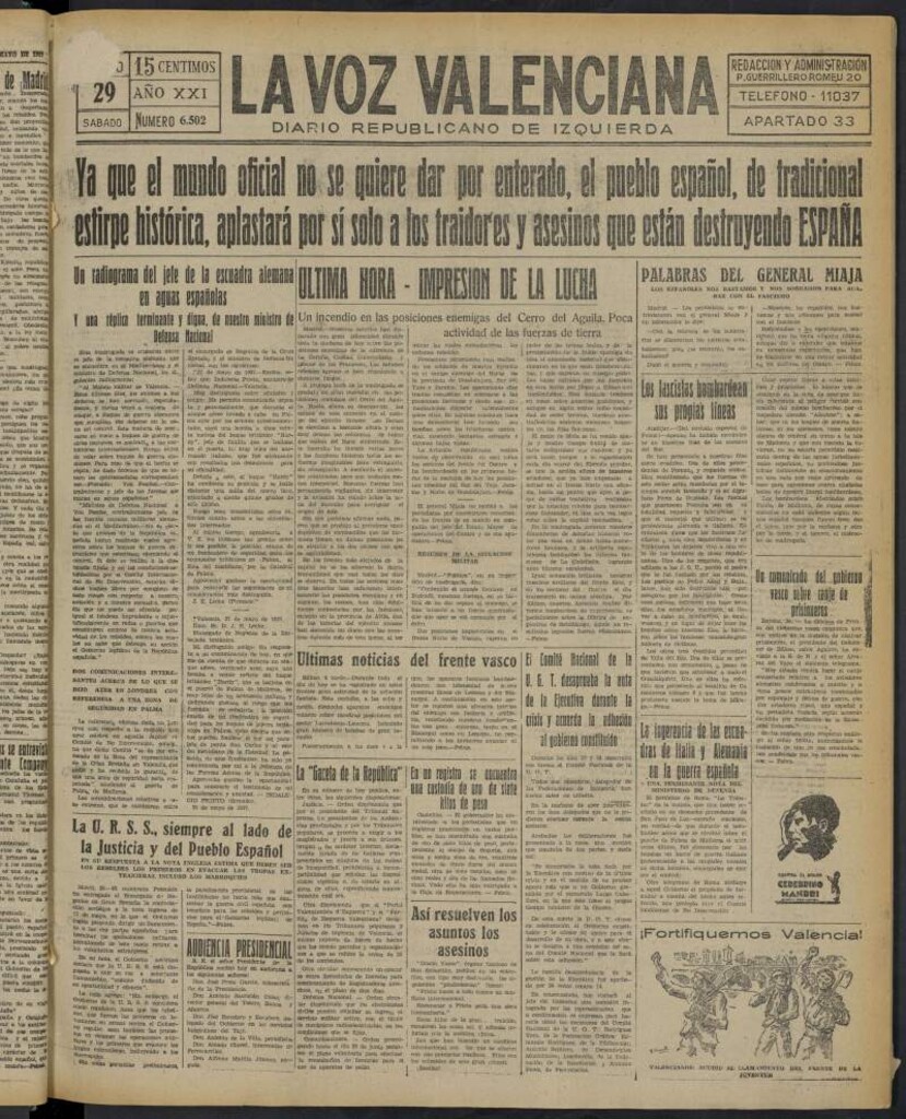 Miniatura de La Voz Valenciana del 29 de mayo de 1937