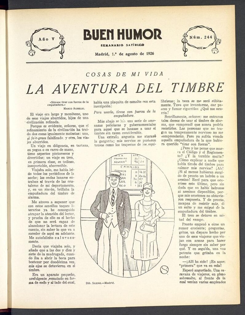 Miniatura de Buen Humor: semanario satírico. 1 de Agosto de 1926