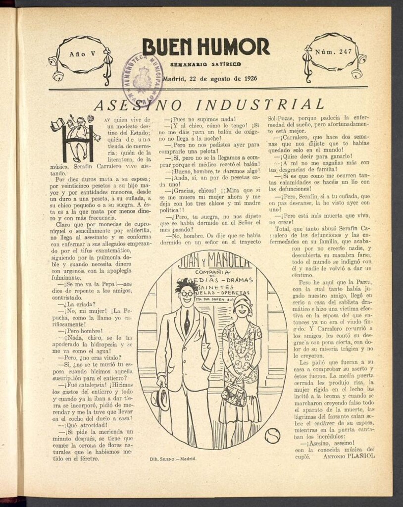 Miniatura de Buen Humor: semanario satírico. 22 de Agosto de 1926