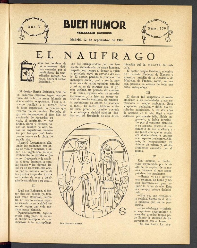 Miniatura de Buen Humor: semanario satírico. 12 de Septiembre de 1926