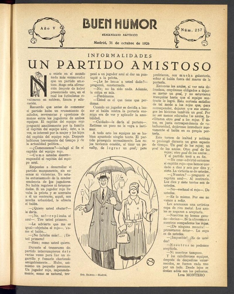 Miniatura de Buen Humor: semanario satírico. 31 de Octubre de 1926