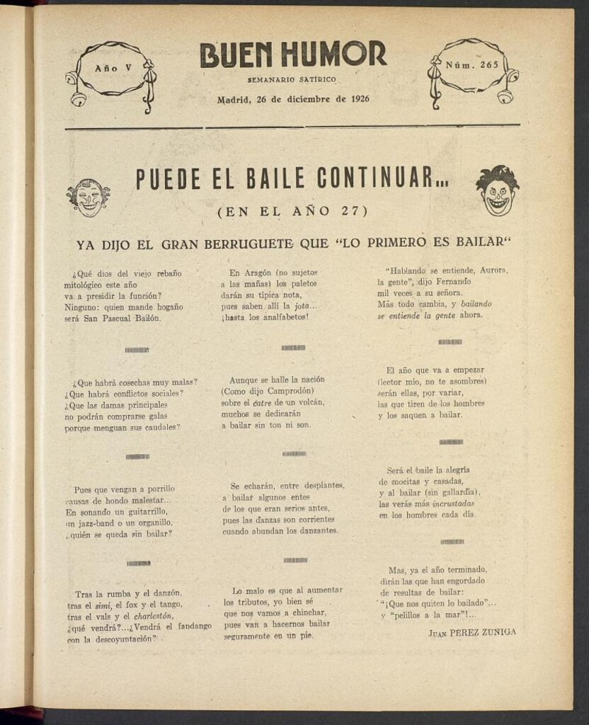 Miniatura de Buen Humor: semanario satírico. 26 de Diciembre de 1926