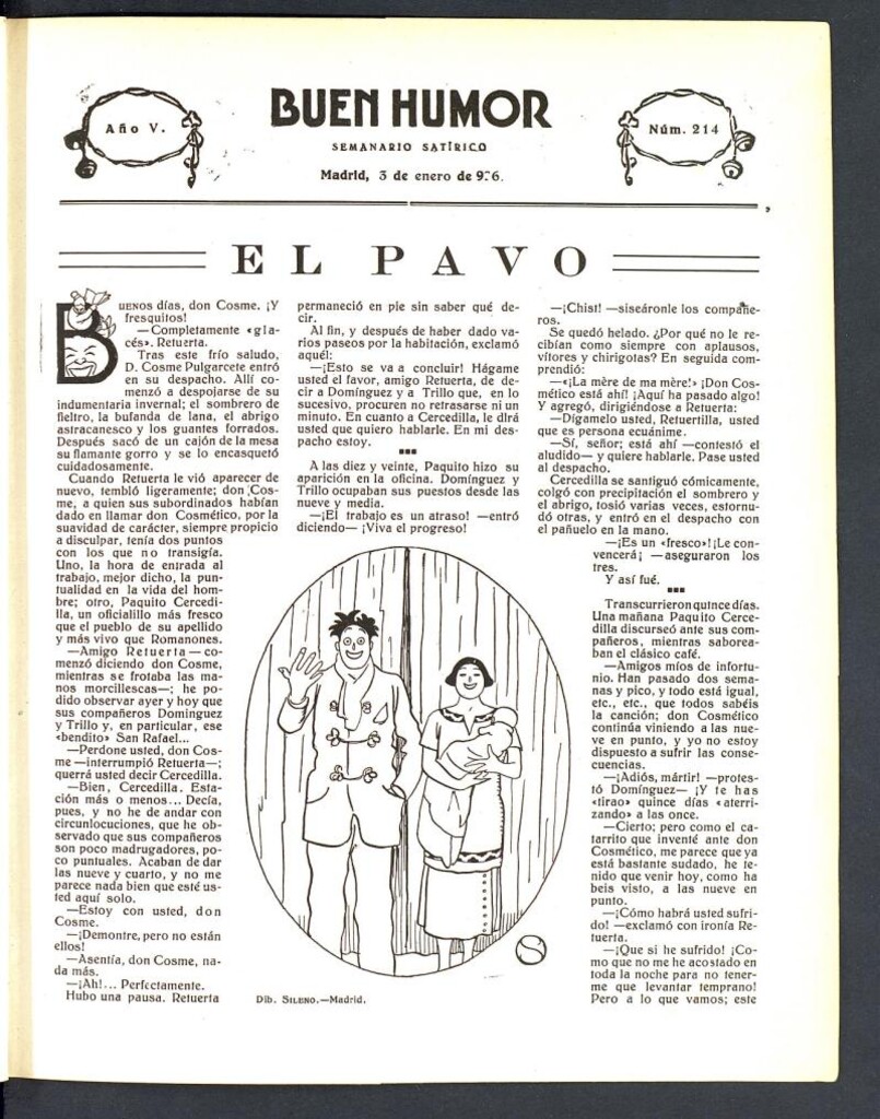 Miniatura de Buen Humor: semanario satírico. 3 de Enero de 1926