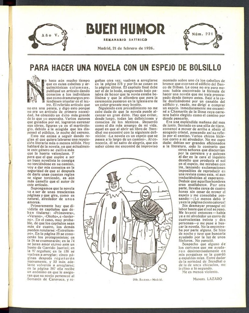 Miniatura de Buen Humor: semanario satírico. 21 de Febrero de 1926