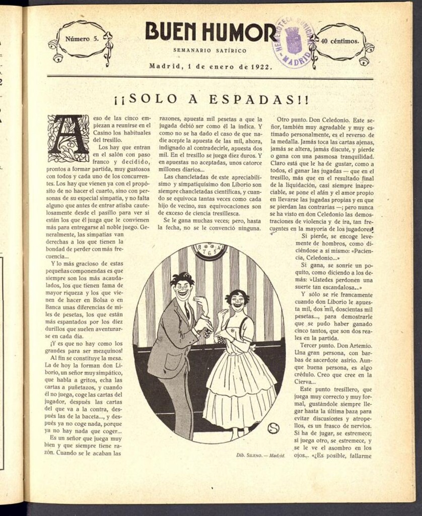 Miniatura de Buen Humor: semanario satírico. 1 de Enero de 1922