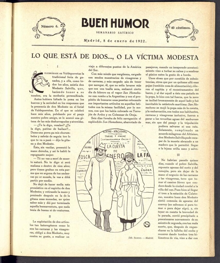 Miniatura de Buen Humor: semanario satírico. 8 de Enero de 1922