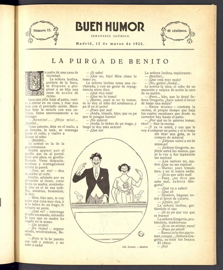 Miniatura de Buen Humor: semanario satírico. 12 de Marzo de 1922